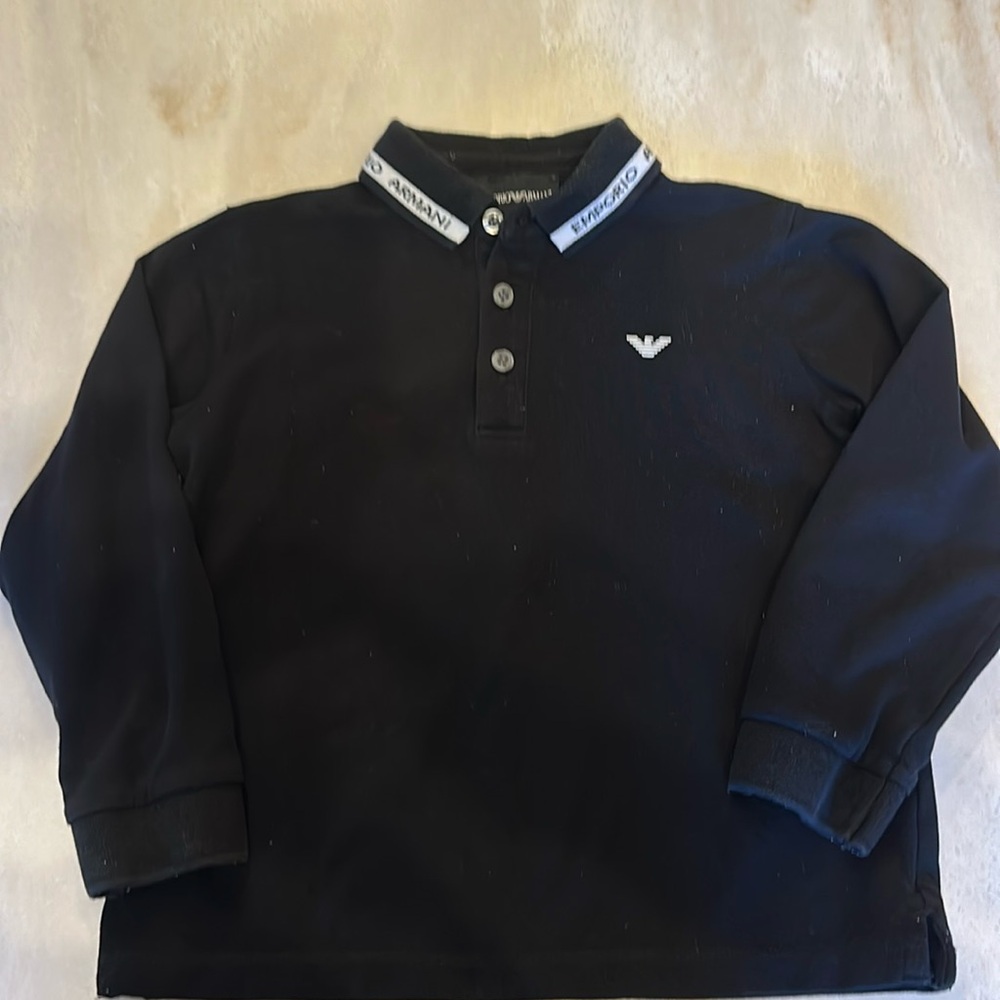 Little boys Emporio Armani long sleeve polo